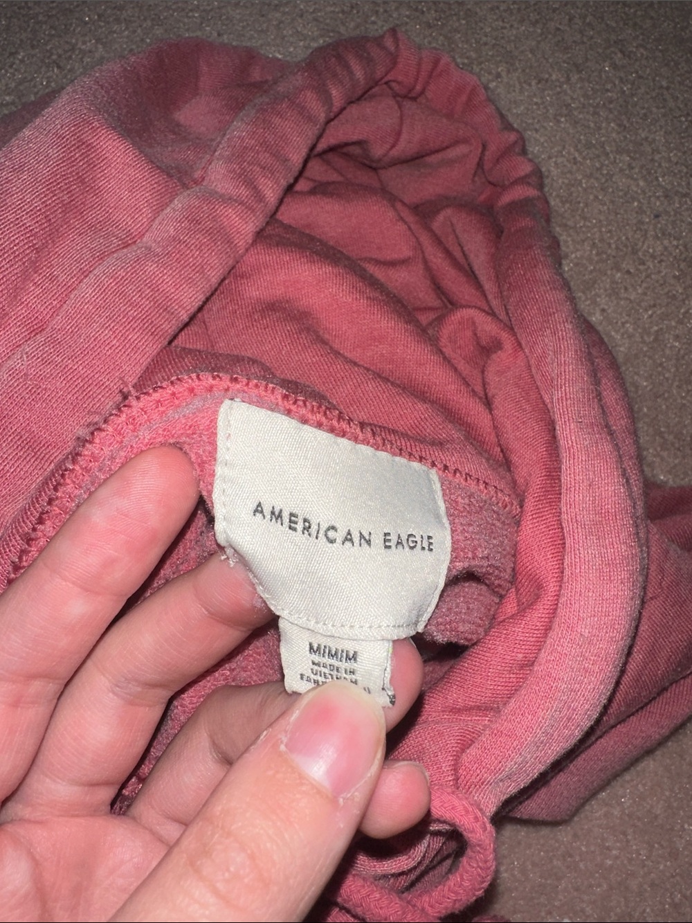 American Eagle Light Red Oversized Pullover Hoodie - Picture 4 of 5